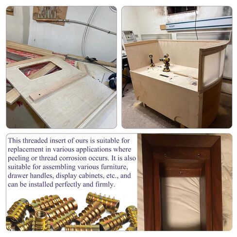 801420-20 Threaded Insert for Soft Wood,Hex-Flush, 1/4"-20 Internal Threads, 0.789" Length,Zinc（25 PCS） in Kuwait