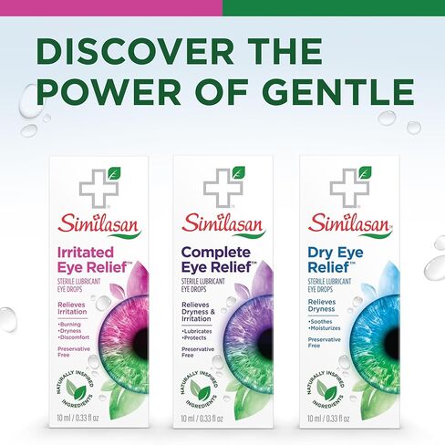 Similasan Irritated Eye Relief Drops, Instant Relief and Long-Lasting Comfort, Naturally Inspired Ingredients for Irritated Eyes, Mimics Natural Tears, Preservative-Free, Contact Lens Friendly, 10ml in Kuwait