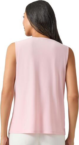 Kasper Women's Solid Ity Sl Jewel Pleat Nk Top in Saudi Arabia