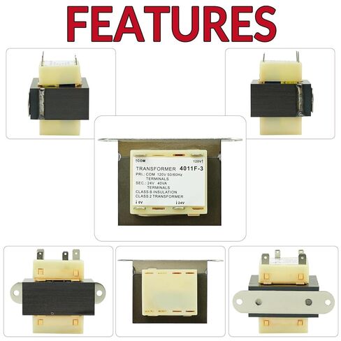 4011F-3 120V to 24V 40VA Transformer for Tra-ne Furnace HVAC Equipment Gem-line GT446 Sup-co SXT105 GT446 SXT105 TRR1729 TRR01816 TRR-1816 TRR01755 C340041PO5 Basler Electric BE25214011 G06A 1124 in Kuwait