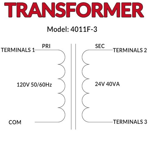 4011F-3 120V to 24V 40VA Transformer for Tra-ne Furnace HVAC Equipment Gem-line GT446 Sup-co SXT105 GT446 SXT105 TRR1729 TRR01816 TRR-1816 TRR01755 C340041PO5 Basler Electric BE25214011 G06A 1124 in Kuwait