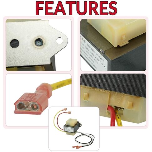 46-24124-06 4011F-5 HVAC Transformer 120V to 24V 40VA for Rh-eem Basler Electric Furnaces HVAG Equipment BE161640GDD 29M7101 0037 G19 with Channel 2 Hole Mount in Kuwait