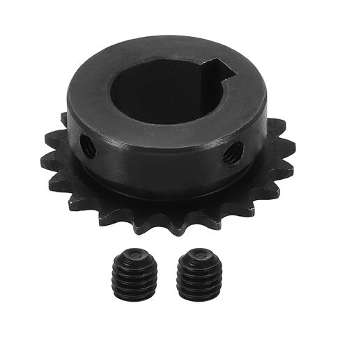 uxcell #25 Chain Roller Sprocket 10mm Bore 29mm OD, 13 Tooth C45 Carbon Steel ANSI #25 Roller Sprocket Round Hole with 4x1.8mm Keyway & Set Screws for ISO 04C Chain, Black in Kuwait