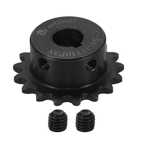 uxcell #25 Chain Roller Sprocket 10mm Bore 29mm OD, 13 Tooth C45 Carbon Steel ANSI #25 Roller Sprocket Round Hole with 4x1.8mm Keyway & Set Screws for ISO 04C Chain, Black in Kuwait