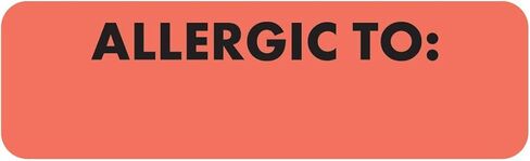 ملصق مخطط تنبيه الحساسية 1-1/2 بوصة × 7/8 بوصة أحمر فلوري أشياء الطبيب لاصق دائم مخطط طبي علم 250 ملصق/صندوق in Kuwait
