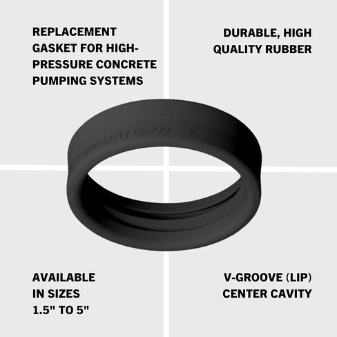 Concrete Pump Placing Line Shotcrete System 2.5" Hevi-Duty Clamp Replacement Gasket HD, Box of 6 in Kuwait