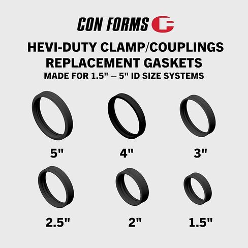 Concrete Pump Placing Line Shotcrete System 2.5" Hevi-Duty Clamp Replacement Gasket HD, Box of 6 in Kuwait