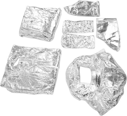 Jeffergarden Heat Insulated Suit, Fireproof Aluminized Clothing with Helmet Jacket Pants Gloves Shoe Covers, for High Temperature Workers Firefighters in Boiler Welding Forestry Engineering in Saudi Arabia