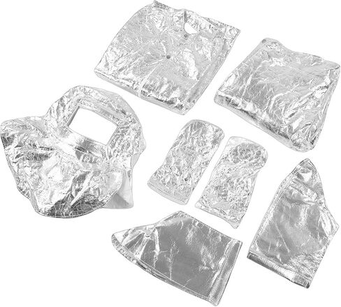 Jeffergarden Heat Insulated Suit, Fireproof Aluminized Clothing with Helmet Jacket Pants Gloves Shoe Covers, for High Temperature Workers Firefighters in Boiler Welding Forestry Engineering in Saudi Arabia