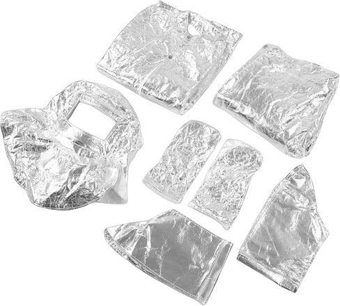 Jeffergarden Heat Insulated Suit, Fireproof Aluminized Clothing with Helmet Jacket Pants Gloves Shoe Covers, for High Temperature Workers Firefighters in Boiler Welding Forestry Engineering in Saudi Arabia