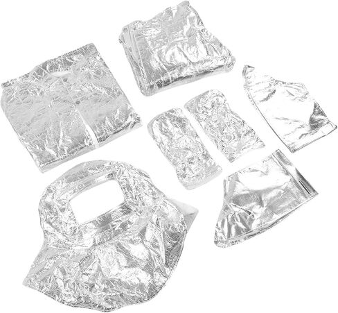 Jeffergarden Heat Insulated Suit, Fireproof Aluminized Clothing with Helmet Jacket Pants Gloves Shoe Covers, for High Temperature Workers Firefighters in Boiler Welding Forestry Engineering in Saudi Arabia