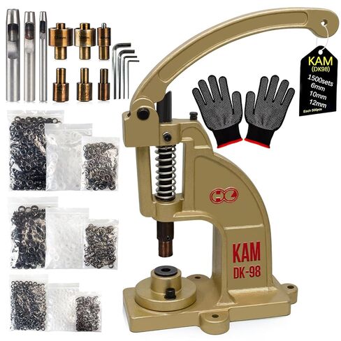 DK98 Upgraded Have Duty Hand Press Grommet kit with Eyelet Punch Tool kit.3 Dies and 1500 Pcs Grommets for Fabric tarps Curtains Paper Leather and Canvas in Saudi Arabia