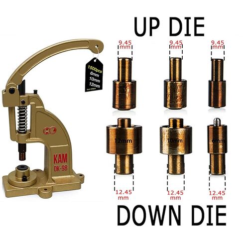 DK98 Upgraded Have Duty Hand Press Grommet kit with Eyelet Punch Tool kit.3 Dies and 1500 Pcs Grommets for Fabric tarps Curtains Paper Leather and Canvas in Saudi Arabia