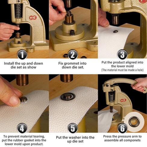 DK98 Upgraded Have Duty Hand Press Grommet kit with Eyelet Punch Tool kit.3 Dies and 1500 Pcs Grommets for Fabric tarps Curtains Paper Leather and Canvas in Saudi Arabia