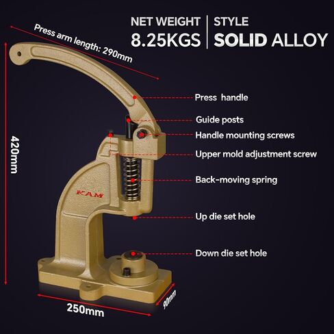 DK98 Upgraded Have Duty Hand Press Grommet kit with Eyelet Punch Tool kit.3 Dies and 1500 Pcs Grommets for Fabric tarps Curtains Paper Leather and Canvas in Saudi Arabia