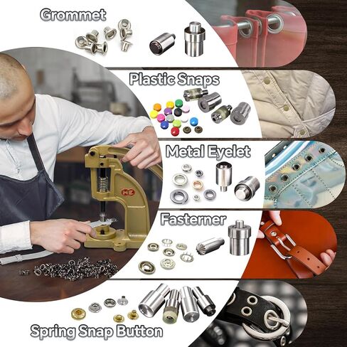 DK98 Upgraded Have Duty Hand Press Grommet kit with Eyelet Punch Tool kit.3 Dies and 1500 Pcs Grommets for Fabric tarps Curtains Paper Leather and Canvas in Saudi Arabia
