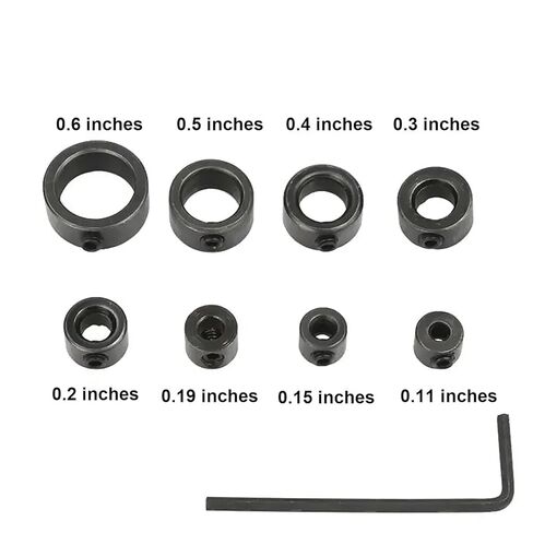 Drill Bit Stop Collar Set 8 Pieces Adjustable Positioning Rings for Woodworking with Hex Key Precision Drill Depth Tool in Saudi Arabia