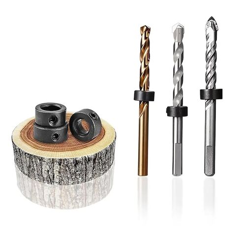 Drill Bit Stop Collar Set 8 Pieces Adjustable Positioning Rings for Woodworking with Hex Key Precision Drill Depth Tool in Saudi Arabia