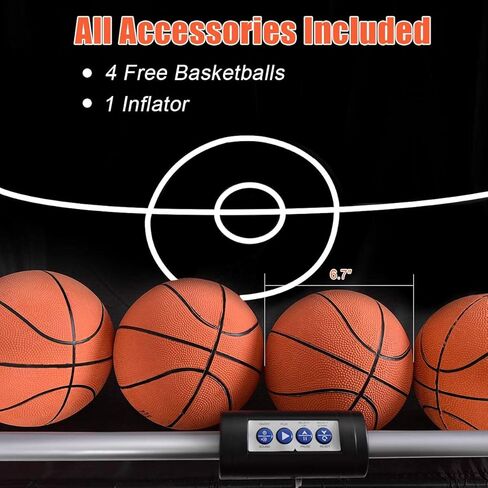 Gotoplay Foldable 2-Player LED Basketball Arcade Game - Includes 4 Basketballs & Double Shot for Kids & Adults in Saudi Arabia