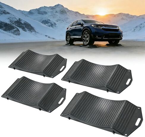 Tire Saver Ramps for Flat Spot Prevention (Pack of 4) - Heavy Duty HDPE Car Wheel Cradles for Long Term Garage Storage - Low Profile Parking Tire Stops for Sedan, Classic Cars & Sports Vehicle (17.5") in Kuwait