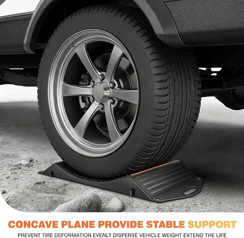 Tire Saver Ramps for Flat Spot Prevention (Pack of 4) - Heavy Duty HDPE Car Wheel Cradles for Long Term Garage Storage - Low Profile Parking Tire Stops for Sedan, Classic Cars & Sports Vehicle (17.5") in Kuwait