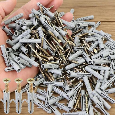 50 مجموعة الحفر الأنابيب البلاستيكية مسامير القرش رئيس جدار المراسي السحابات DIY بها بنفسك الطوب الصلب ملموسة حجر مضلع دريوال المسمار جزء in Saudi Arabia