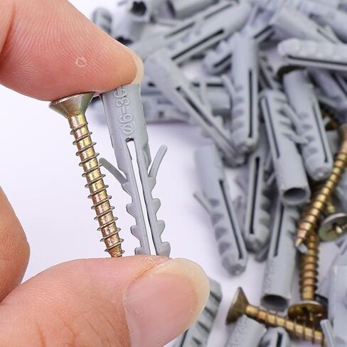 50 مجموعة الحفر الأنابيب البلاستيكية مسامير القرش رئيس جدار المراسي السحابات DIY بها بنفسك الطوب الصلب ملموسة حجر مضلع دريوال المسمار جزء in Saudi Arabia