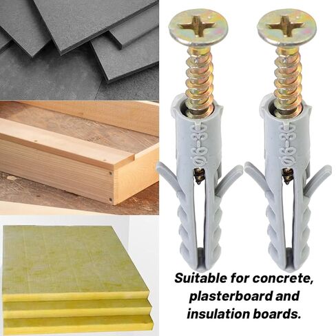 50 مجموعة الحفر الأنابيب البلاستيكية مسامير القرش رئيس جدار المراسي السحابات DIY بها بنفسك الطوب الصلب ملموسة حجر مضلع دريوال المسمار جزء in Saudi Arabia