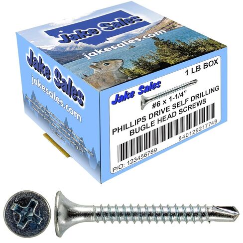 6 x 1-1/4" Bulge Head - Drywall to Metal - Phillips Head with Self Drilling #2 Drill Point tip - Zinc Coated for Corrosion Resistance. for Interior Usage. (1 Pound) in Saudi Arabia