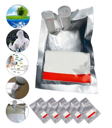 Gas Sampling Bags with Valve, 1L~30Liter PTFE Aluminum Foil Air Bag, Gas Collection and Storage Bag - 5Pcs (5L, Double Valves) in Kuwait