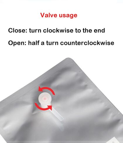 Gas Sampling Bags with Valve, 1L~30Liter PTFE Aluminum Foil Air Bag, Gas Collection and Storage Bag - 5Pcs (5L, Double Valves) in Kuwait