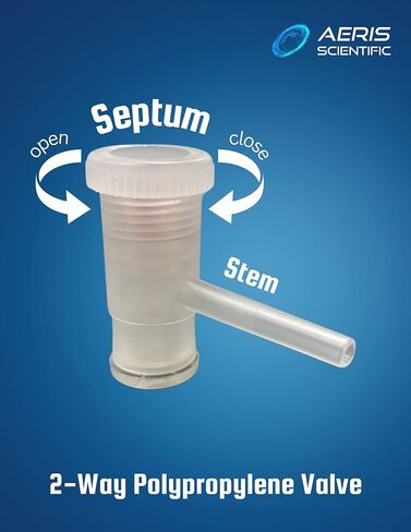 Tedlar 10L - Air Sampling - Gas Sampling - 2 Way Valve w/Septum - (10 Pack) in Saudi Arabia
