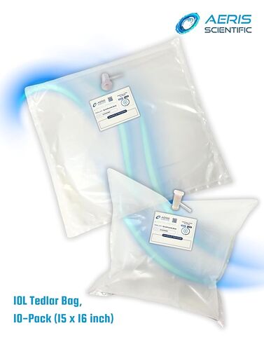 Tedlar 10L - Air Sampling - Gas Sampling - 2 Way Valve w/Septum - (10 Pack) in Saudi Arabia