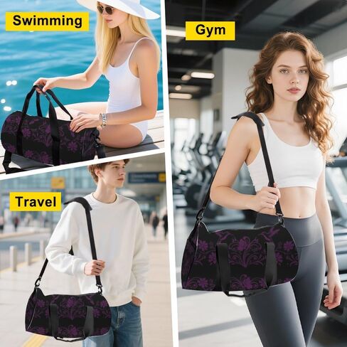 حقيبة نسائية أرجوانية زهرية مقاومة للبقع، حقيبة أكسفورد كبيرة الحجم، حزام كتف قابل للتعديل، حقيبة ظهر قابلة للتحويل، حقيبة لطيفة لعطلة نهاية الأسبوع للمشي لمسافات طويلة وأساسيات صالة الألعاب الرياضية للنساء in Kuwait