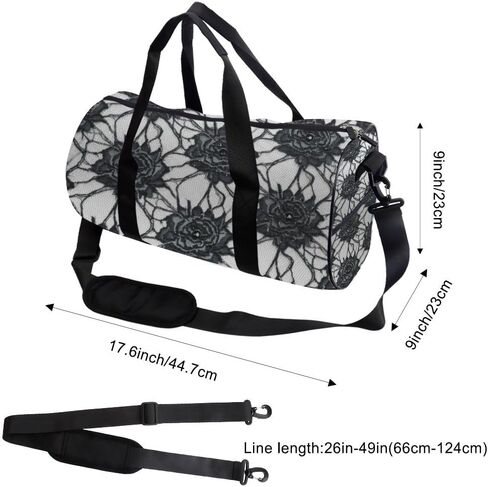 التطريز الورود مقاومة للبقع رجل الصالة الرياضية حقيبة أكسفورد حمل الحقائب حزام الكتف قابل للتعديل، حقيبة حمل قابلة للتحويل لطيف حقيبة القماش الخشن للمدرسة كرة القدم الصالة الرياضية على ظهره للرجال in Kuwait