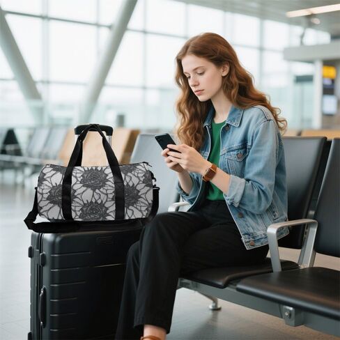 التطريز الورود مقاومة للبقع رجل الصالة الرياضية حقيبة أكسفورد حمل الحقائب حزام الكتف قابل للتعديل، حقيبة حمل قابلة للتحويل لطيف حقيبة القماش الخشن للمدرسة كرة القدم الصالة الرياضية على ظهره للرجال in Kuwait