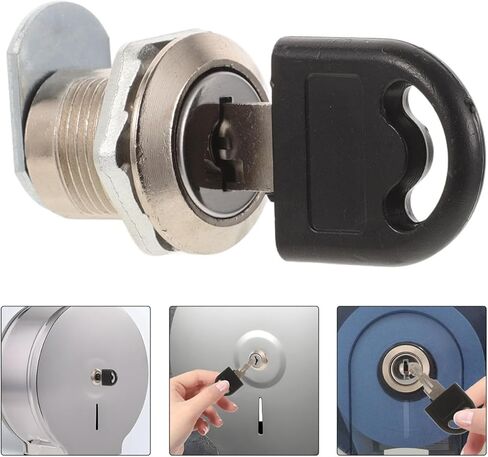 Stainless Steel Lock and Key Set for Commercial Roll Paper Towel Dispenser and Toilet Paper Dispenser Replacement Secure Lock Accessory for Bathroom in Kuwait