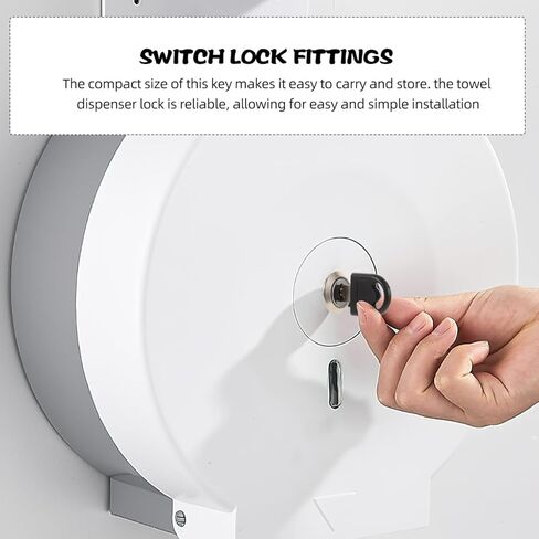 Stainless Steel Lock and Key Set for Commercial Roll Paper Towel Dispenser and Toilet Paper Dispenser Replacement Secure Lock Accessory for Bathroom in Kuwait