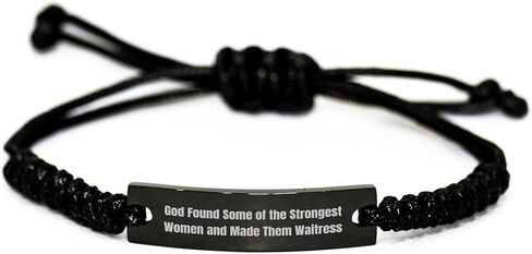 Funny Waitress Gift Rope Bracelet Inspirational Quote for Strong Women Birthday Unique Gifts for Waitresses from You to Her in Saudi Arabia