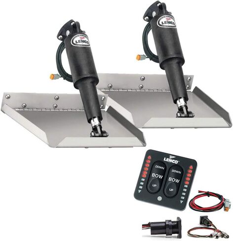 Lenco Marine TT9X9EI Lenco 9 X 9 Edgemount Trim Tab Kit مع مجموعة مفاتيح مؤشر LED 12 فولت in Saudi Arabia