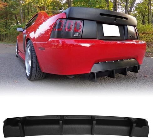 Rear Bumper Lip Diffuser Spoiler, Compatible with 1999-2004 Ford Mustang (Not Fit The Cobra), MDA 4 Fin Style PU Rear Lower Splitter Protector, Unpainted Black, 1PC in Saudi Arabia
