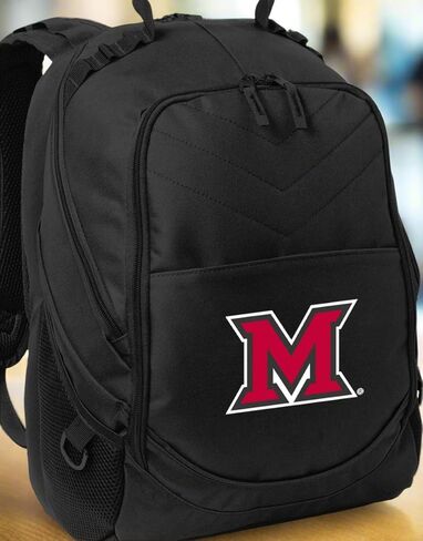 Broad Bay Miami University Backpack Miami of Ohio Logo Laptop Computer Bags (Black) in Saudi Arabia