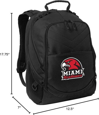 Broad Bay Miami University Backpack Miami of Ohio Logo Laptop Computer Bags (Black) in Saudi Arabia