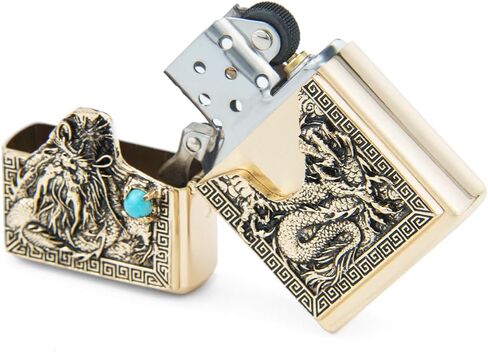 ولاعة بنزين كلاسيكية - ولاعات بنزين معدنية قابلة للطي للرجال، بدون بنزين in Kuwait