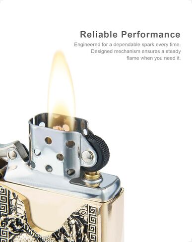 ولاعة بنزين كلاسيكية - ولاعات بنزين معدنية قابلة للطي للرجال، بدون بنزين in Kuwait