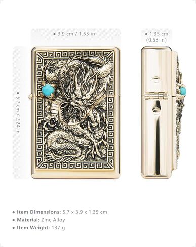 ولاعة بنزين كلاسيكية - ولاعات بنزين معدنية قابلة للطي للرجال، بدون بنزين in Kuwait