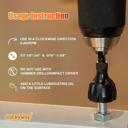 Luckyway 1/8"-1-3/8" Deburring External Chamfer Tool Set 2-Piece, Tungsten Carbide Blade, Deburring Drill Bit, Remove Burr Tools, Repairing Damaged Metal Steel Screws, Bolts and Fasteners in Saudi Arabia