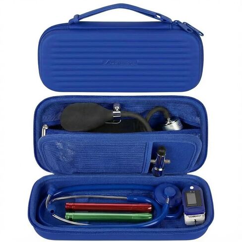 حافظة سماعة الطبيب متوافقة مع 3M Littmann Classic III/لأدوات MDF/للمساعدين/لسماعة مراقبة FriCARE، مساحة إضافية لملحقات الطبيب والممرضة - أسود in Kuwait