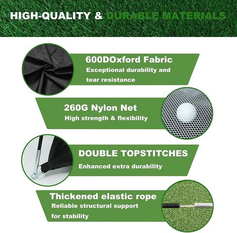 Golf Net, 10x7 Ft Golf Hitting Net with Tri-Turf Mat, Multi-Target Golf Practice Net for Outdoor/Indoor Chipping & Driving, Ideal Gift for Men/Dad/Husband/Golfers in Kuwait