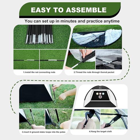 Golf Net, 10x7 Ft Golf Hitting Net with Tri-Turf Mat, Multi-Target Golf Practice Net for Outdoor/Indoor Chipping & Driving, Ideal Gift for Men/Dad/Husband/Golfers in Kuwait